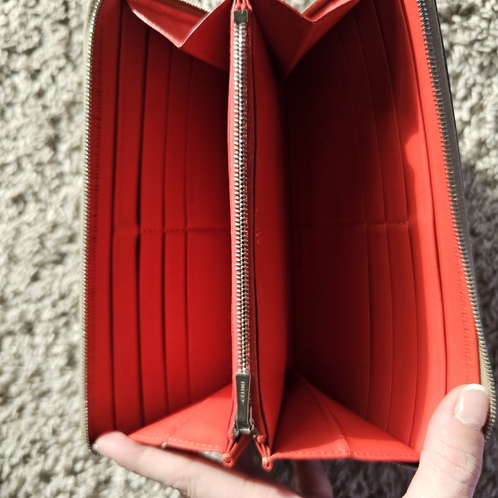Celine Leather Wallet Red INTERIOR